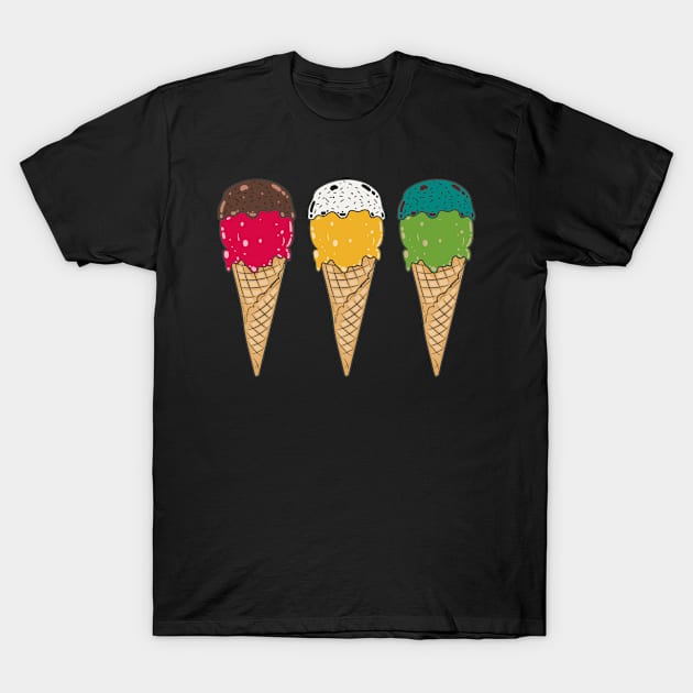 Ice Cream Summer Waffle Sweets Enjoyment T-Shirt by Macphisto Shirts